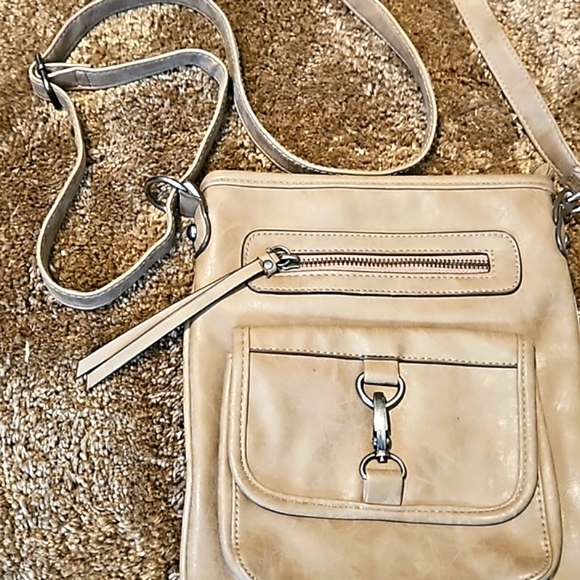 New Unionbay Spring Vegan Tan 9x10 Crossbody front pockets Limited Edition 90s - Picture 3 of 5